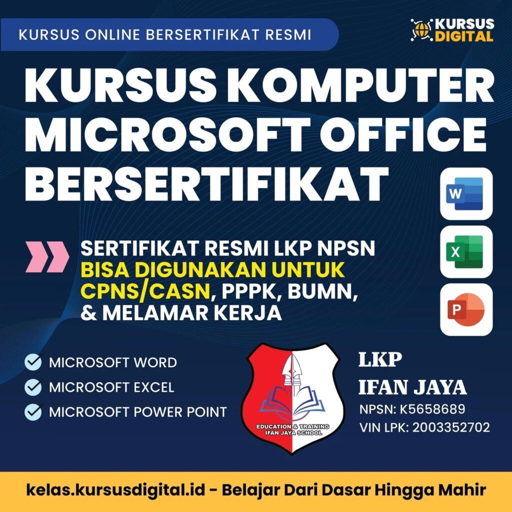 Kursus Ms Office Murah dan Bersertifikat